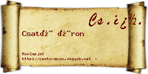 Csató Áron névjegykártya